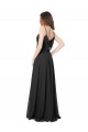 Desconto Preto Linha A Amor Sem Mangas Comprimento Chão Chiffon Vestidos de Madrinha