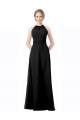 Desconto Preto Linha A Cabeçada Sem Mangas Comprimento Chão Vestido de Festa / Vestido de Madrinha
