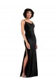 Desconto Preto Coluna Decote Capuz Sem Mangas Comprimento Chão Vestidos de Madrinha / Vestidos de Noite / Vestidos de Festa