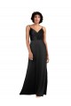 Desconto Preto Coluna Decote V Sem Mangas Comprimento Chão Vestidos de Madrinha / Vestidos de Noite / Vestidos de Festa