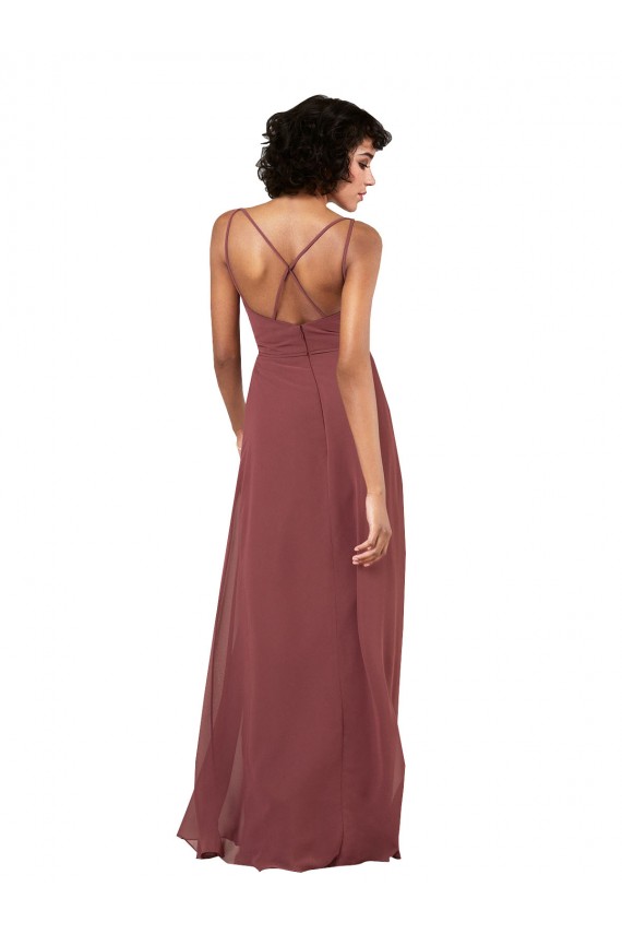 Desconto Preto Coluna Decote V Sem Mangas Comprimento Chão Vestidos de Madrinha / Vestidos de Noite
