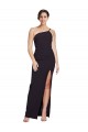 Desconto Preto Bainha Um Ombro Sem Mangas Comprimento Chão Longo Vestidos de Madrinha / Vestidos de Noite / Vestidos de Festa