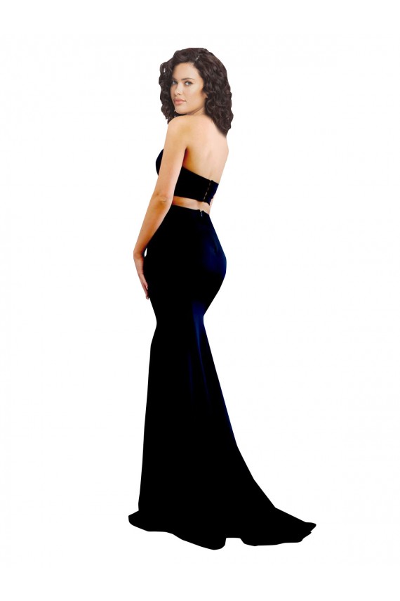 Desconto Preto Sereia Decote Alto Sem Mangas Comprimento Chão Vestidos de Madrinha / Vestidos de Noite / Vestidos de Festa