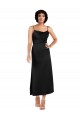 Desconto Preto Linha A Alças finas Sem Mangas Comprimento Chá Vestidos de Madrinha / Vestidos de Noite / Vestidos de Festa