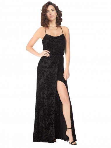Desconto Preto Linha A Alças finas Sem Mangas Comprimento Chão Longo Vestidos de Madrinha