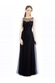 Desconto Preto Linha A Barco Sem Mangas Comprimento Chão Vestidos de Madrinha