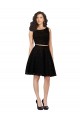 Desconto Preto Linha A Decote Joia Sem Mangas Comprimento Joelho Vestidos de Madrinha / Vestidos de Cocktail / Vestidos de Homecoming