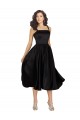 Desconto Preto Linha A Decote Quadrado Sem Mangas Comprimento Joelho Vestidos de Madrinha / Vestidos de Festa / Vestidos de Cocktail / Vestidos de Homecoming
