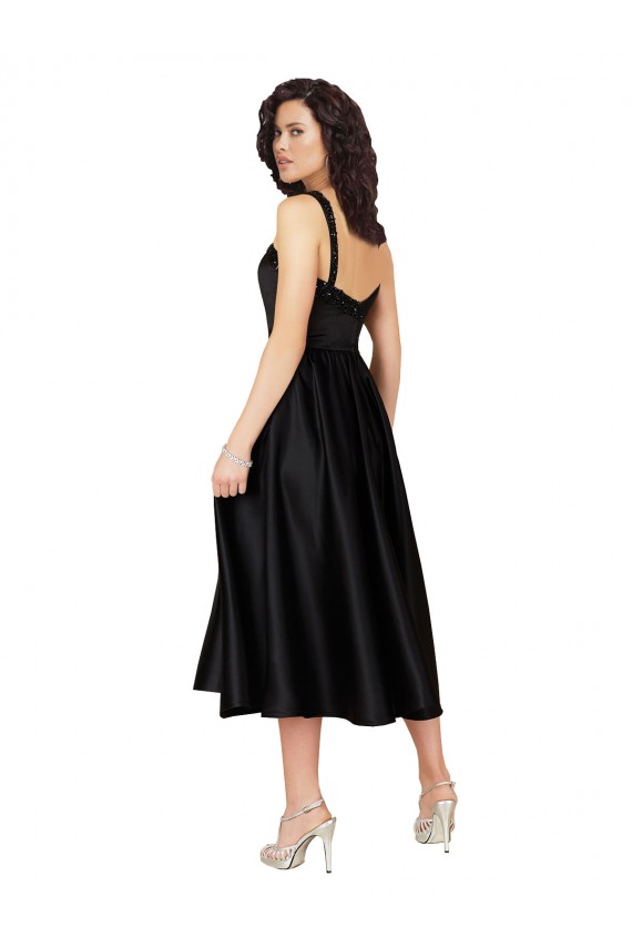 Desconto Preto Linha A Decote Quadrado Sem Mangas Comprimento Joelho Vestidos de Madrinha / Vestidos de Festa / Vestidos de Cocktail / Vestidos de Homecoming