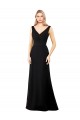 Desconto Preto Linha A Decote V Sem Mangas Comprimento Chão Vestidos de Madrinha / Vestidos de Festa