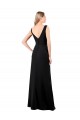 Desconto Preto Linha A Decote V Sem Mangas Comprimento Chão Vestidos de Madrinha / Vestidos de Festa