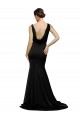 Desconto Preto Linha A Decote V Sem Mangas Comboio Varredela Vestidos de Madrinha / Vestidos de Noite / Vestidos de Festa