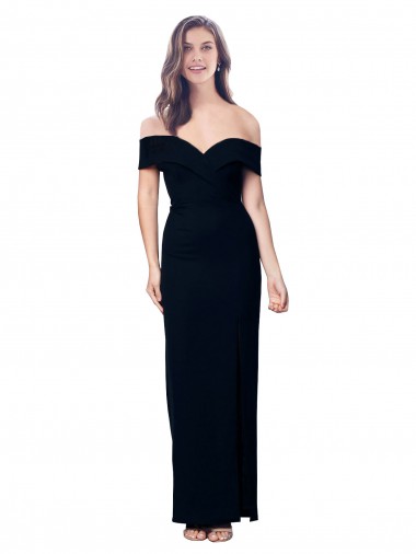 Desconto Preto Sereia Fora do Ombro Sem Mangas Comprimento Chão Vestidos de Madrinha / Vestidos de Noite / Vestidos de Festa