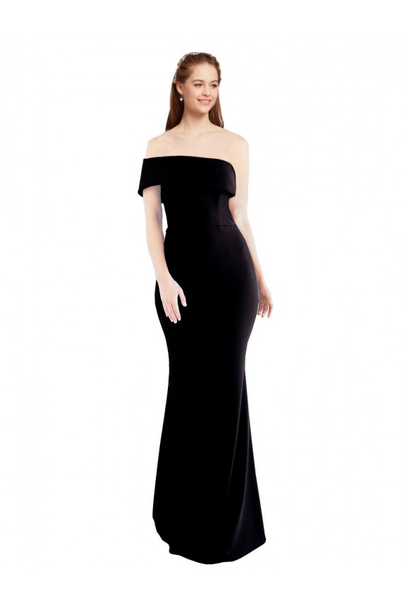 Desconto Preto Sereia Um Ombro Sem Mangas Comprimento Chão Longo Vestidos de Madrinha / Vestidos de Noite / Vestidos de Festa