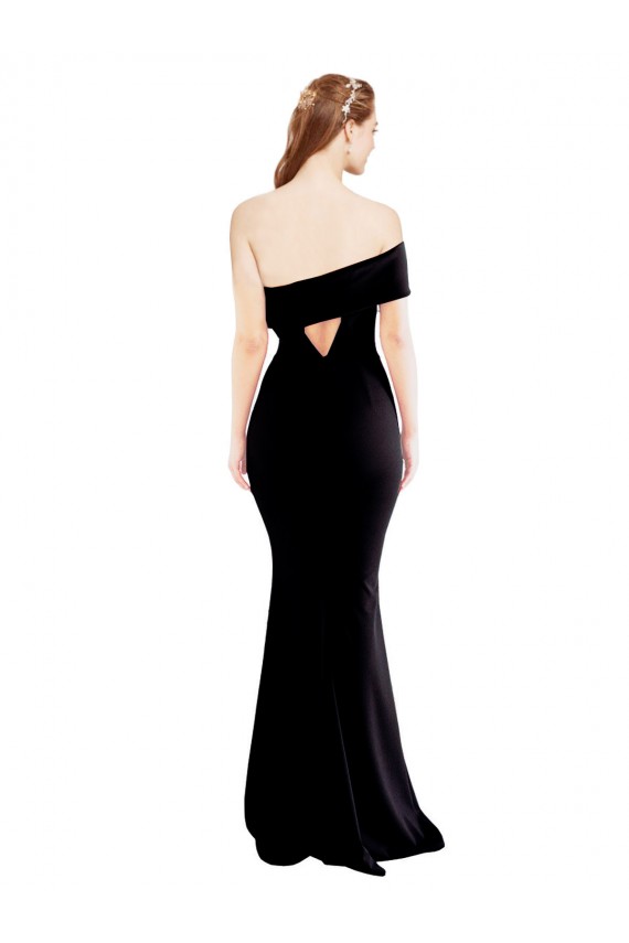 Desconto Preto Sereia Um Ombro Sem Mangas Comprimento Chão Longo Vestidos de Madrinha / Vestidos de Noite / Vestidos de Festa