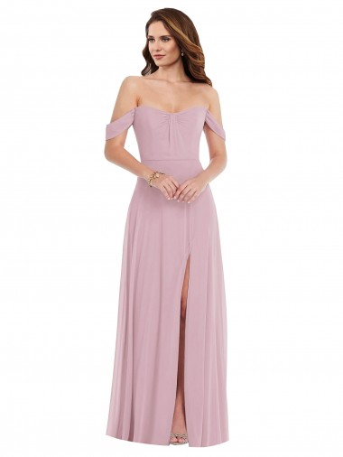 Desconto Prímula Linha A Amor Sem Mangas Comprimento Chão Vestidos de Madrinha