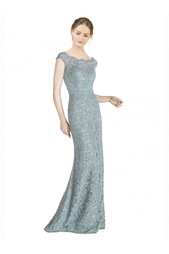 Desconto Sereia Fora do Ombro Mangas Curtas Comprimento Chão Longo Vestidos de Madrinha / Vestidos de Festa