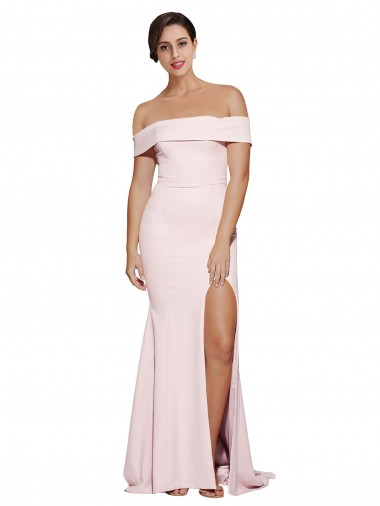 Desconto Rosa Bainha Decote Quadrado Sem Mangas Comboio Varredela Vestidos de Madrinha / Vestidos de Noite / Vestidos de Festa