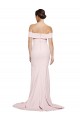 Desconto Rosa Bainha Decote Quadrado Sem Mangas Comboio Varredela Vestidos de Madrinha / Vestidos de Noite / Vestidos de Festa