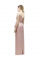 Desconto Rosa Bainha Decote V Sem Mangas Comprimento Chão Vestidos de Madrinha