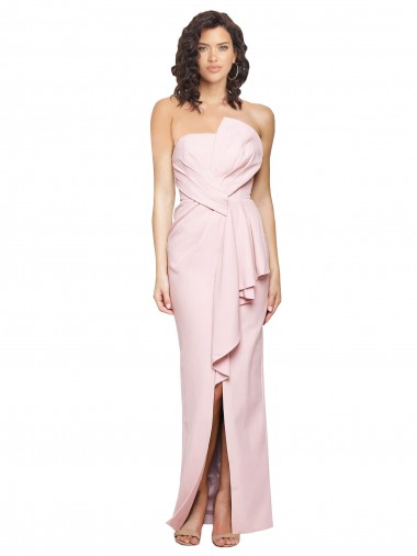 Desconto Rosa Bainha Sem alças Sem Mangas Comprimento Chão Vestidos de Madrinha / Vestidos de Noite / Vestidos de Festa