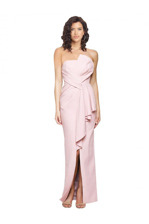 Desconto Rosa Bainha Sem alças Sem Mangas Comprimento Chão Vestidos de Madrinha / Vestidos de Noite / Vestidos de Festa