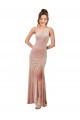 Desconto Rosa Bainha Um Ombro Sem Mangas Longo Vestidos de Madrinha / Vestidos de Noite / Vestidos de Festa