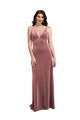 Desconto Rosa Canela Linha A Decote V Sem Mangas Comprimento Chão Vestidos de Madrinha / Vestidos de Noite / Vestidos de Festa