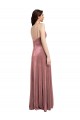 Desconto Rosa Canela Linha A Decote V Sem Mangas Comprimento Chão Vestidos de Madrinha / Vestidos de Noite / Vestidos de Festa