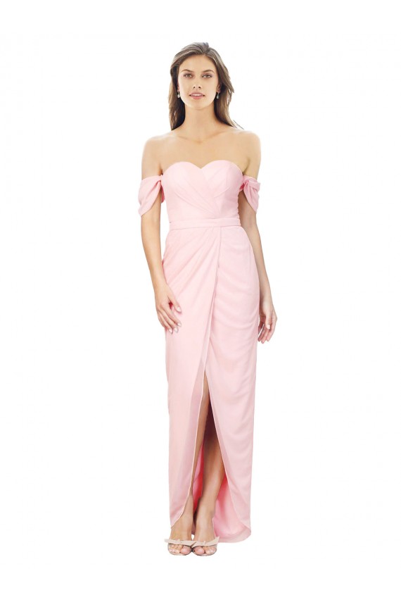 Desconto Rosa Linha A Fora do Ombro Sem Mangas Alto Baixo Alto Baixo, Vestidos de Madrinha