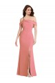 Desconto Rosa Choque Trombeta Um Ombro Sem Mangas Comprimento Chão Vestidos de Madrinha / Vestidos de Festa