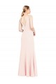 Desconto Rosa Linha A Decote V Sem Mangas Comprimento Chão Crepe Esticado Vestidos de Madrinha / Vestidos de Noite / Vestidos de Festa