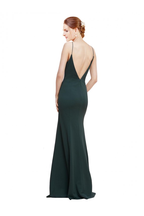 Desconto Rosa Linha A Decote V Sem Mangas Comprimento Chão Vestidos de Madrinha / Vestidos de Noite / Vestidos de Festa