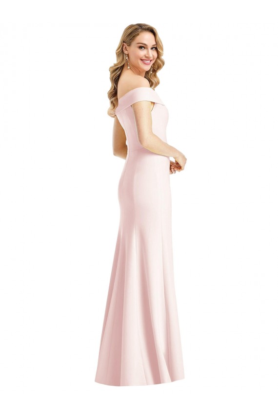 Desconto Rosa Trombeta Fora do Ombro Sem Mangas Comprimento Chão Vestidos de Madrinha / Vestidos de Noite / Vestidos de Festa