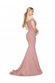 Desconto Rosa Empoeirado Sereia Fora do Ombro Sem Mangas Comboio Varredela Vestidos de Madrinha / Vestidos de Noite / Vestidos de Festa