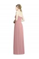 Desconto Rosa Empoeirado Linha A Amor Sem Mangas Comprimento Chão Vestidos de Madrinha / Vestidos de Noite
