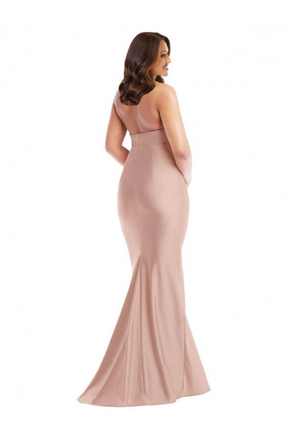 Desconto Rosa Empoeirado Sereia Cabeçada Sem Mangas Comprimento Chão Vestidos de Madrinha / Vestidos de Noite / Vestidos de Festa