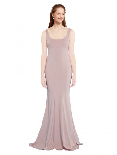 Desconto Rosa Empoeirado Sereia Colher Mangas Curtas Comprimento Chão Vestidos de Madrinha / Vestidos de Noite / Vestidos de Festa