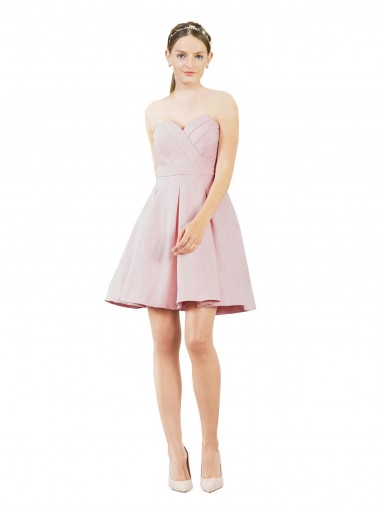 Desconto Rosa Linha A Amor Sem Mangas Comprimento Joelho Vestidos de Madrinha / Vestidos de Cocktail / Vestidos de Homecoming