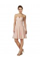 Desconto Rosa Linha A Amor Sem Mangas Comprimento Joelho Vestidos de Madrinha / Vestidos de Cocktail