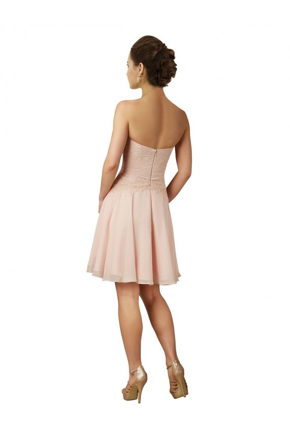 Desconto Rosa Linha A Amor Sem Mangas Comprimento Joelho Vestidos de Madrinha / Vestidos de Cocktail