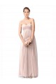 Desconto Rosa Vintage Linha A Amor Mangas Curtas Comprimento Chão Vestidos de Madrinha