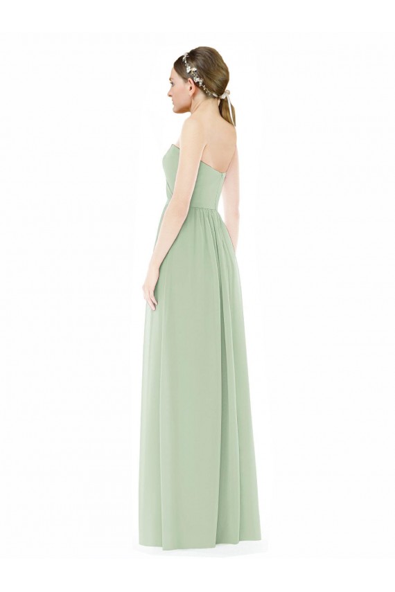 Desconto Sábio Linha A Amor Sem Mangas Comprimento Chão Chiffon Vestidos de Madrinha