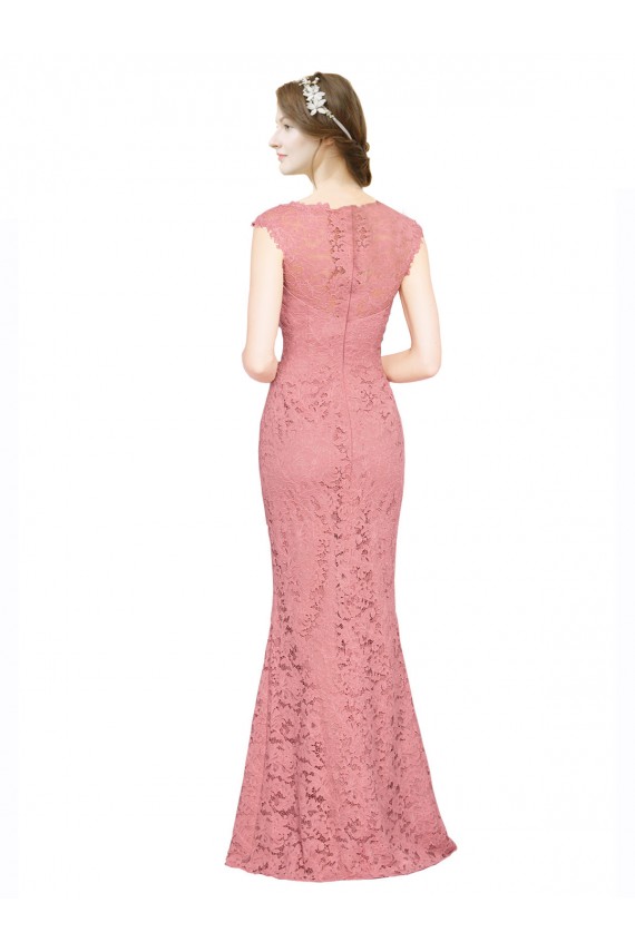 Desconto Salmão Sereia Amor Sem Mangas Comprimento Chão Longo Vestidos de Madrinha / Vestidos de Festa