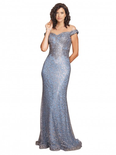 Desconto Sereia Fora do Ombro Sem Mangas Comprimento Chão Vestidos de Madrinha / Vestidos de Noite / Vestidos de Festa
