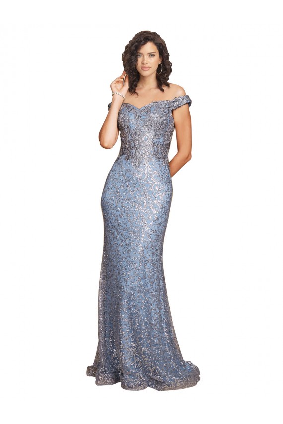 Desconto Sereia Fora do Ombro Sem Mangas Comprimento Chão Vestidos de Madrinha / Vestidos de Noite / Vestidos de Festa