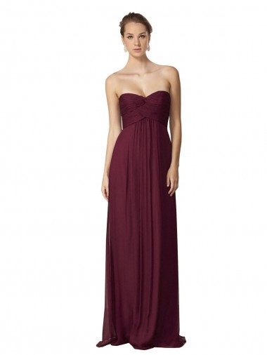 Desconto Uva Linha A Amor Sem Mangas Comprimento Chão Vestidos de Madrinha / Vestidos Formais