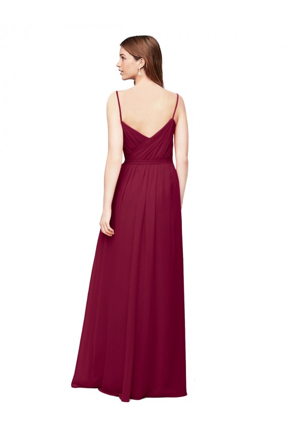 Desconto Uva Linha A Decote V Sem Mangas Comprimento Chão Vestido de Festa / Vestido de Madrinha