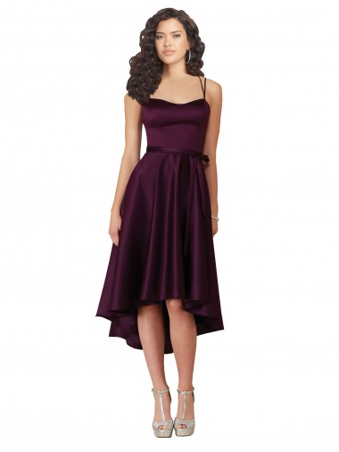 Desconto Uva Linha A Amor Sem Mangas Alto Baixo Vestidos de Madrinha / Vestidos de Festa