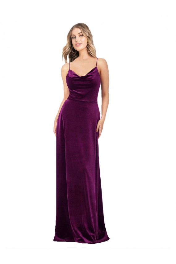 Desconto Uva Linha A Colher Sem Mangas Comprimento Chão Vestidos de Madrinha / Vestidos de Noite / Vestidos de Festa